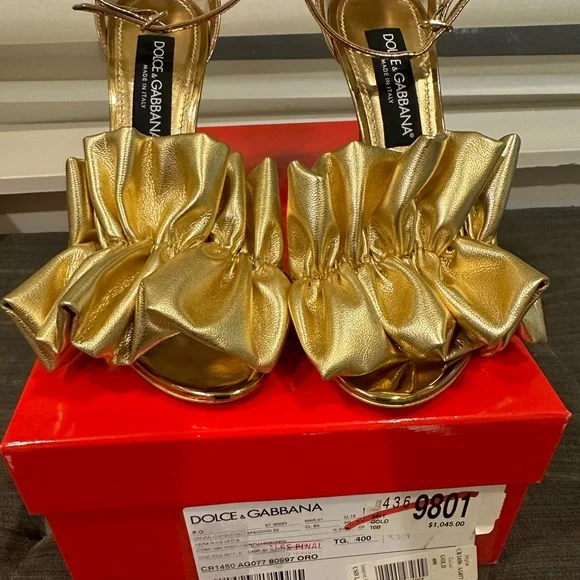 Dolce & Gabbana Gold Sandals - Picture 2 of 6